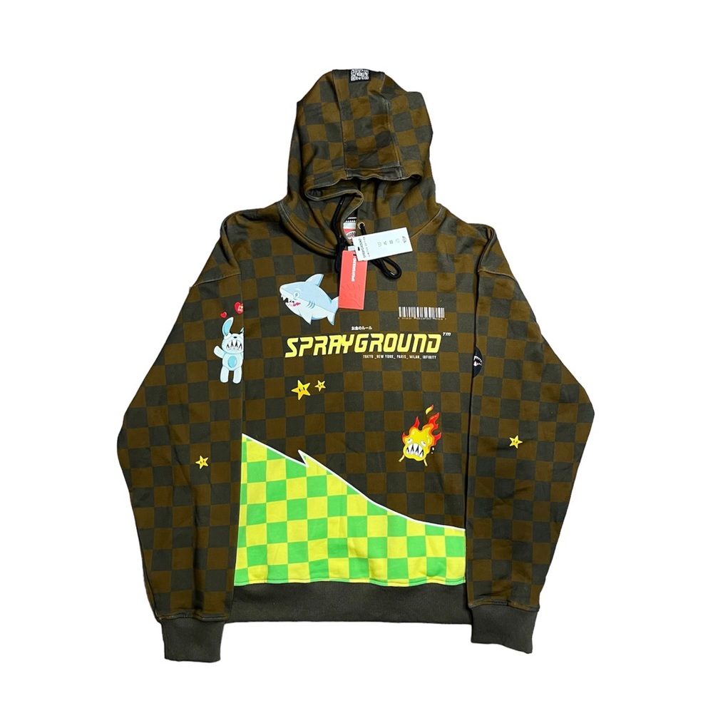 Sprayground Checkered Hoodie Rare Brand New With Tags